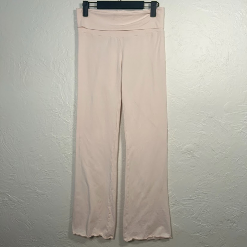 SKIMS Cotton Jersey Foldover Yoga Pants Cherry Blossom Pink M Stretch Y2K